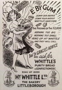 A wartime poster for Whittles, where the crew visited