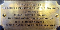 Close up of the the Admiralty Plaque