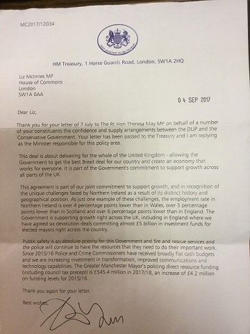 Copy of response from Liz Truss