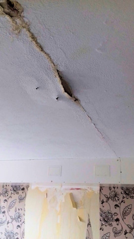 The leak from the upstairs property has resulted in damage to Jack Weir's flat