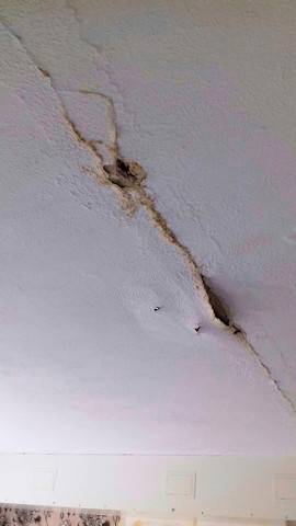 The leak from the upstairs property has resulted in damage to Jack Weir's flat