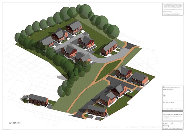 An aerial view of how the houses could look