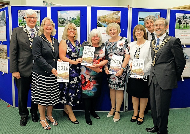 Mayor and Mayoress of Rochdale, Ian and Christine Duckworth,  Julie Halliwell; Linda Glossop, Sue Rigby, the Mayor and Mayoress of Whitworth, Alan and Janet Neal, Robert Clegg 