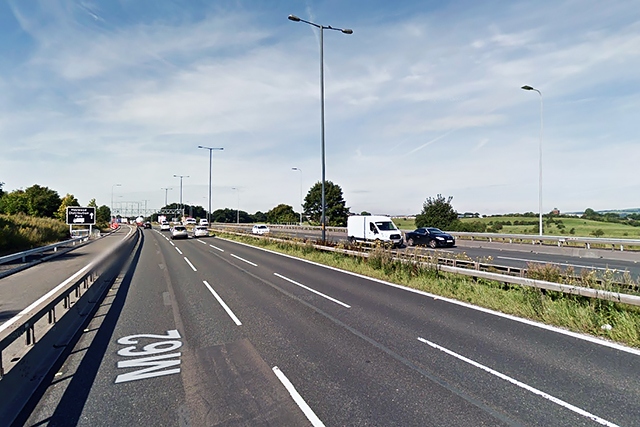 M62 between junctions 20 (Rochdale) and 19 (Heywood/Middleton)