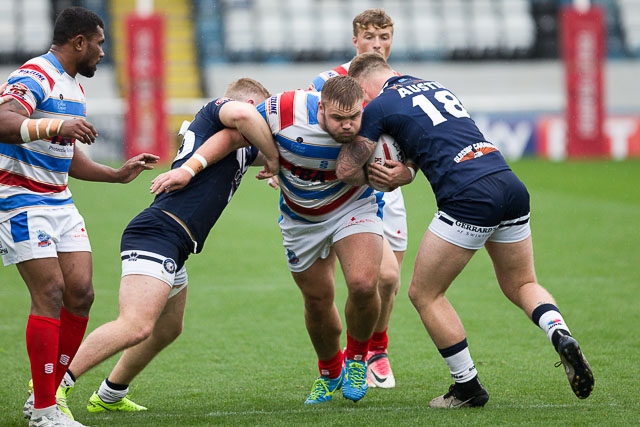 Rochdale Hornets v Swinton Lions<br />Hornets Ant Walker in action