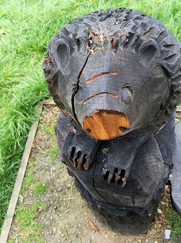 This hedgehog sculpture has been the victim of a saw