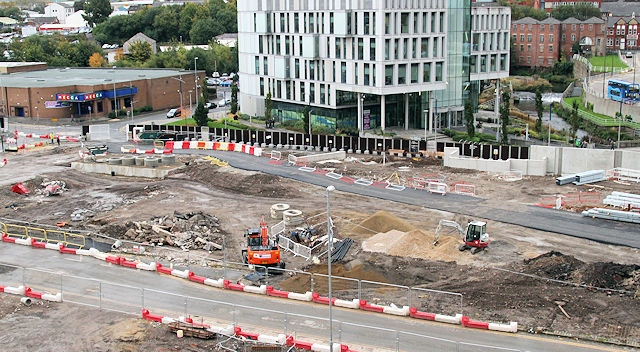 Work on the Rochdale Riverside retail & leisure development 12 October 2018