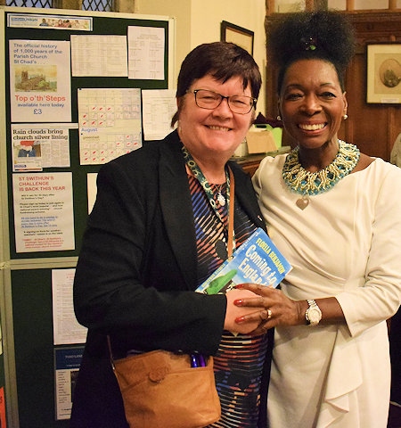 Councillor Janet Elmsley with Baroness Floella Benjamin OBE