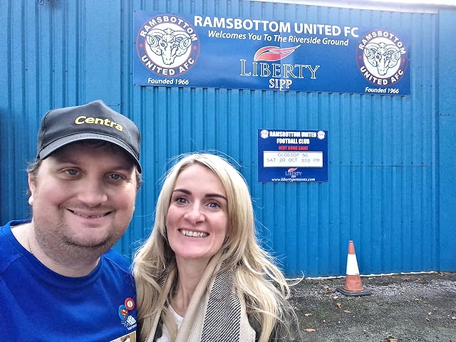 Jonathan Duncalf and Nicola McCormack at the Ramsbottom ground