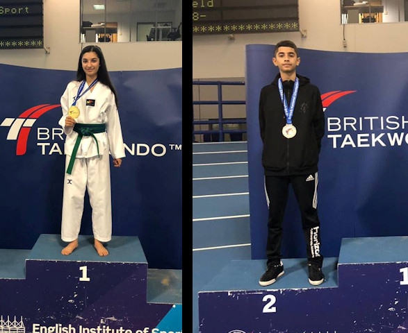 Siblings Hayat and Adil Iqbal Bhatti triumphed at the British Taekwondo Nationals