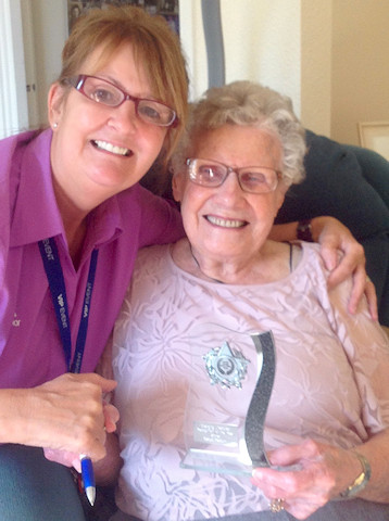 Gladys with scheme manager Sally Bishop