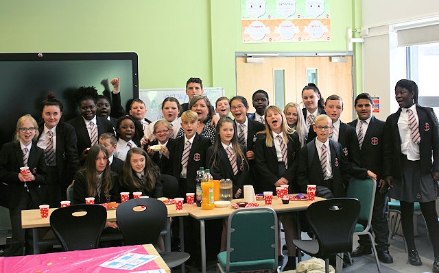 Mrs Russell, school librarian at the farewell Tea Party 