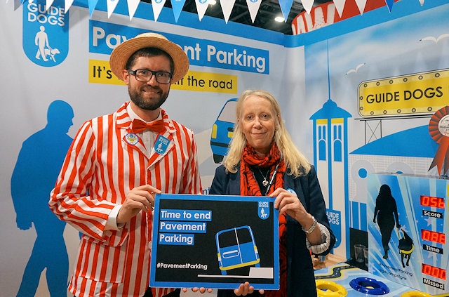 Liz McInnes MP and a representative of the charity Guide Dogs at the recent Labour Party conference