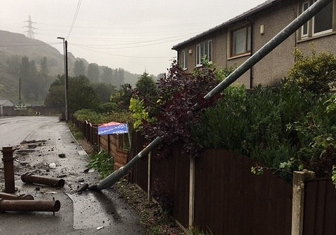 Damage following a collision at Dean Head