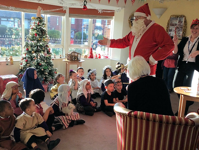 Santa visits the Sandbrook reception children at Ian Fraser Court 