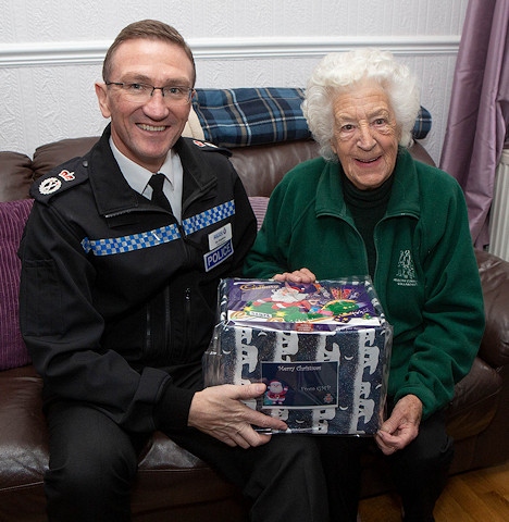 Greater Manchester Police have been out delivering Christmas hampers to elderly and vulnerable people 