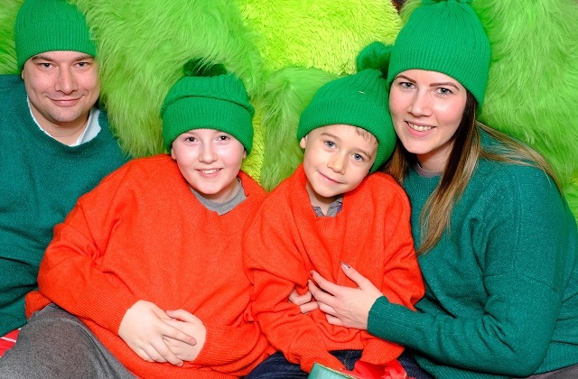 Lucky mum Emma Gallagher won a Grinch-themed Christmas for her family, partner  John, 29, and their two sons, James, 10, and Dale, six