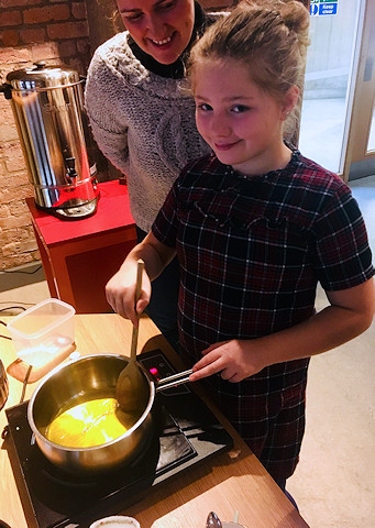 Melting wax, ready for a teacup candle