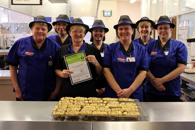 Whitworth Community High School catering manager Diane Longstaff with members of her team