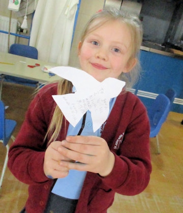 Anabella with her Prayer Dove