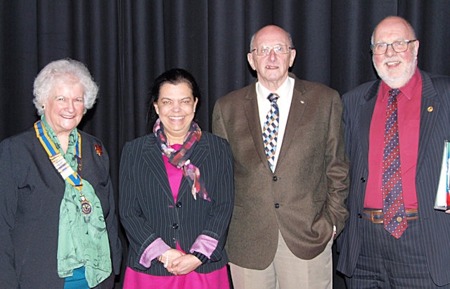 Rochdale Rotary President Ann Stott,Dr Anita Sharma of Inner Wheel, Rotarian's Keith Banks and John Kay