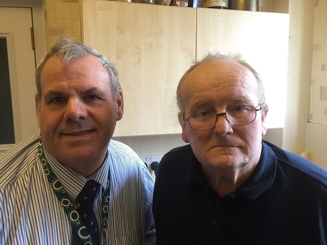 Councillor Richard Farnell with local historian Vernon Earnshaw