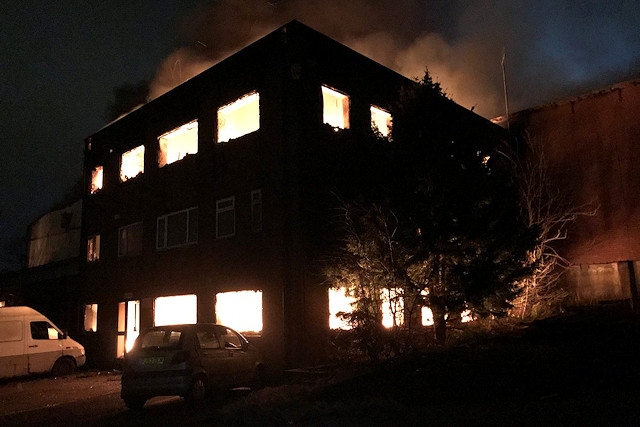 Fire at an industrial unit off Albert Royds Street