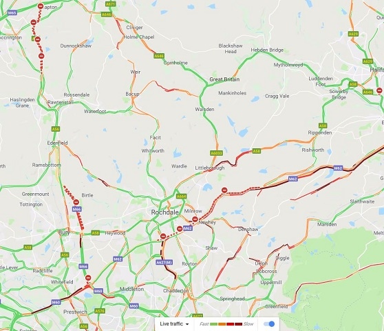 Current roads affected by snow and high wind, 2.00pm Thursday 1 March