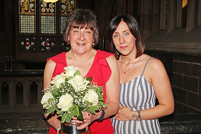 Marilyn with her daughter Morgan after being named Woman of Rochdale