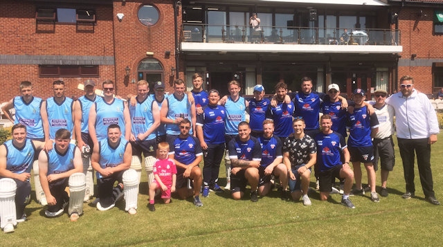 The teams from Rochdale Cricket Club and Mayfield Rugby League Club 