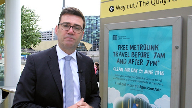 Greater Manchester Mayor, Andy Burnham and the free Metrolink travel offer