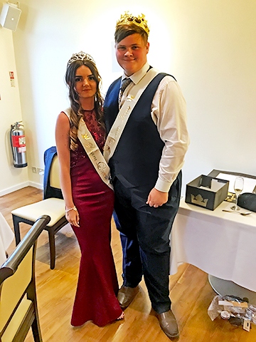 Beech House School Prom King, Gareth Tattersall and Prom Queen, Ellie Roebuck