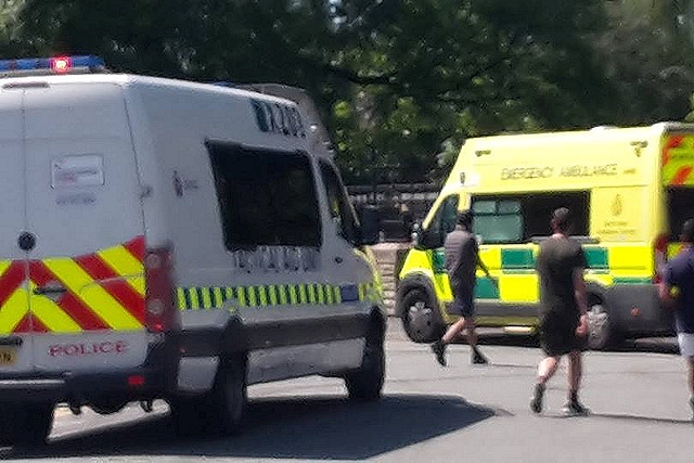 Police and ambulance at Broadfield Park