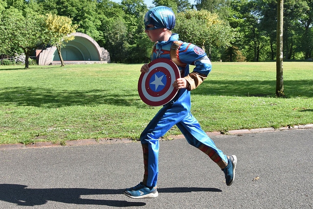 Captain America shows off his super-fast speed