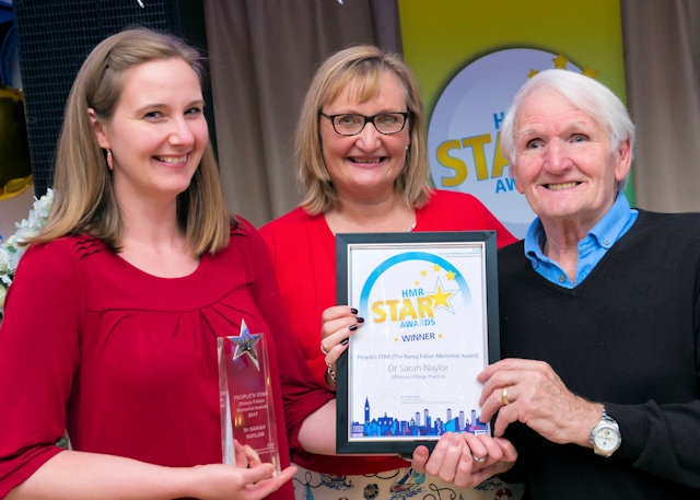 Dr Sarah Naylor of Milnrow Village Practice, winner of the People’s STAR 2017, presented by Paula Bowker and Pat Fallon