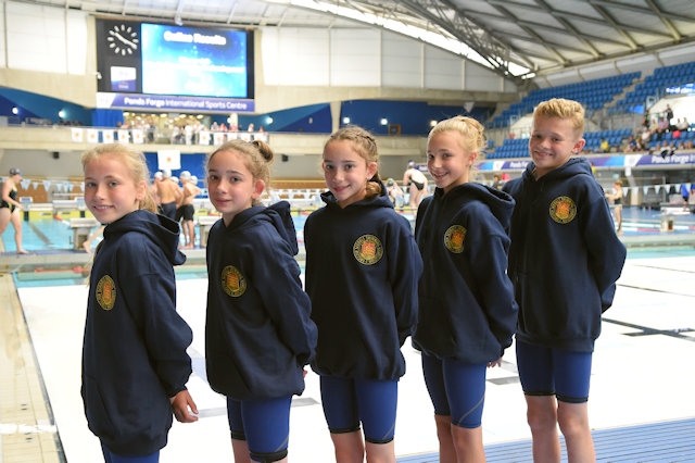 Holy Trinity CE Primary swimming team at PondsForge in Sheffield