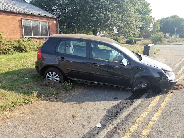 The car collided with a phone exchange box on Crawford Street