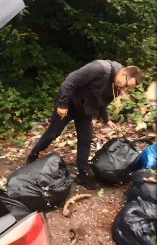 This brazen man was caught fly-tipping on private land