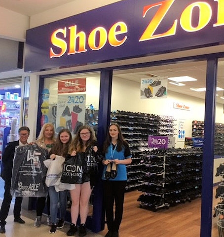 Sophie Green with mum, Catherine, sister Lucie at Middleton Shopping Centre