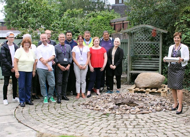 Back row left to right: Jack Bramwell, service user; Sue Nield, technical instructor; Richard Kirton, service user; Lee Austen, service user; Daniel Jeff, service user; Sky Liberator, service user
Front row, left to right: Jill Dodge, receptionist; John Birch, child and adolescent mental health practitioner; David Capper, practitioner; Jo Needham, Operational Manager; Lacie Bell, service user and Phillipa Dorey, occupational therapist 