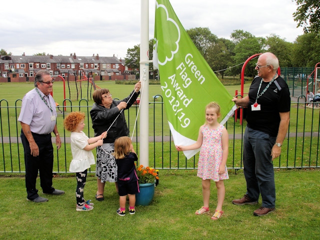 A Green Flag is raised in Hopwood Park