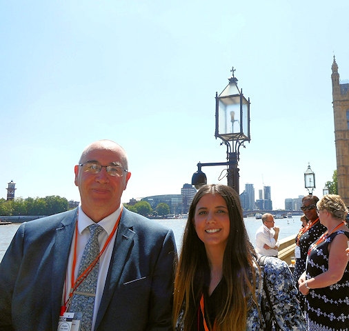 Andy Turner and Toni Carter, who manage the council’s apprenticeship programme at the House of Commons 