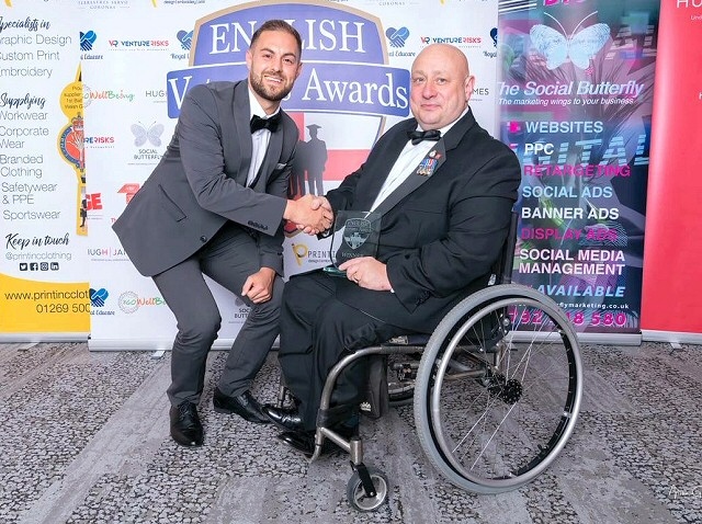 Terry Morley wins in the Community Award category at the English Veterans Awards 2019