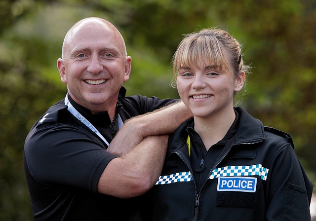 Inspector Jim Jones with stepdaughter PC Lauren Jackson