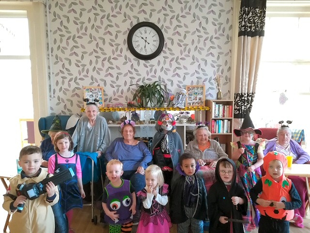 Children joined Stamford House residents to celebrate Halloween