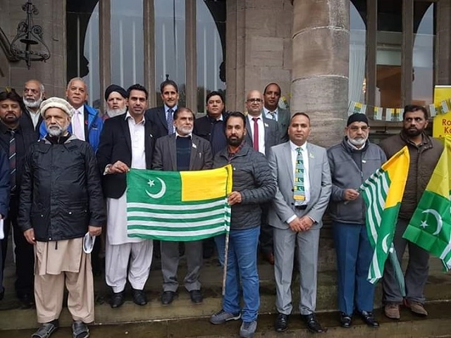 Local community leaders at the annual Kashmir Flag raising ceremony