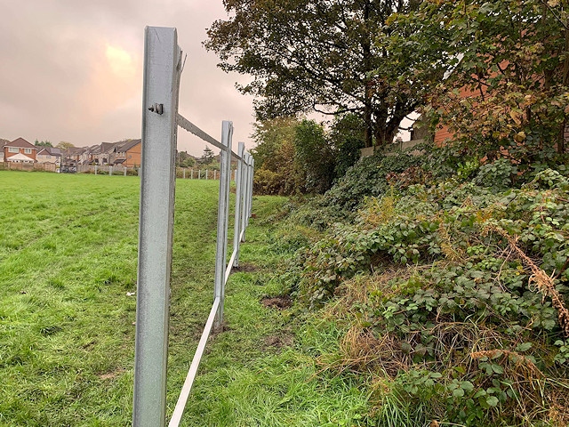 The new fence on the playing fields