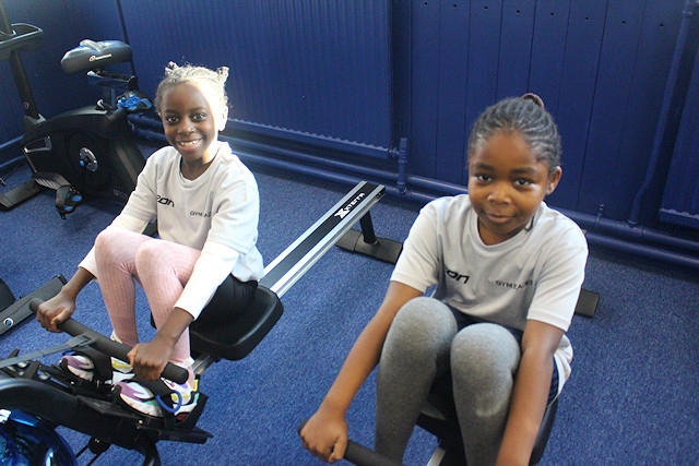 Pupils try out the new rowers