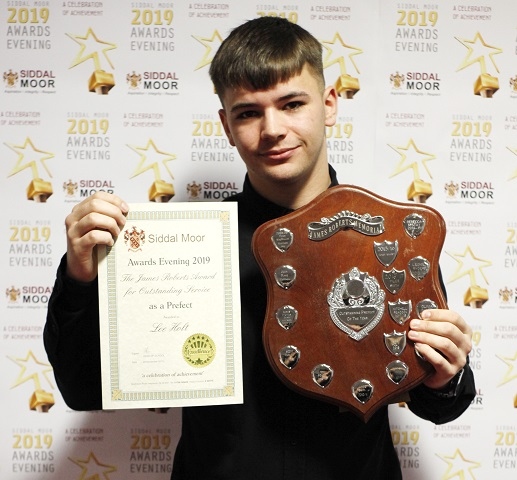 Lee Holt was awarded the James Roberts memorial award for outstanding service as a Prefect