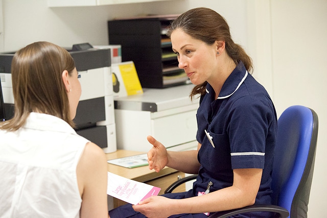 A practice nurse and patient during consultation (stock image)